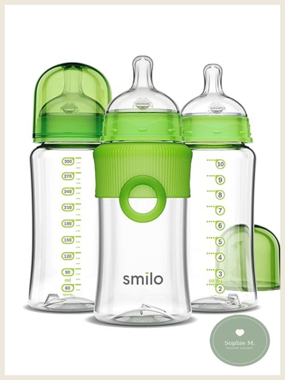 3-Pack Anti-Colic Baby Bottles, Slow Flow Nipples 0-3m
